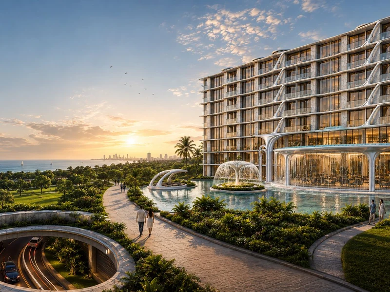 Embassy World condo development with resort pools, Jomtien, Pattaya