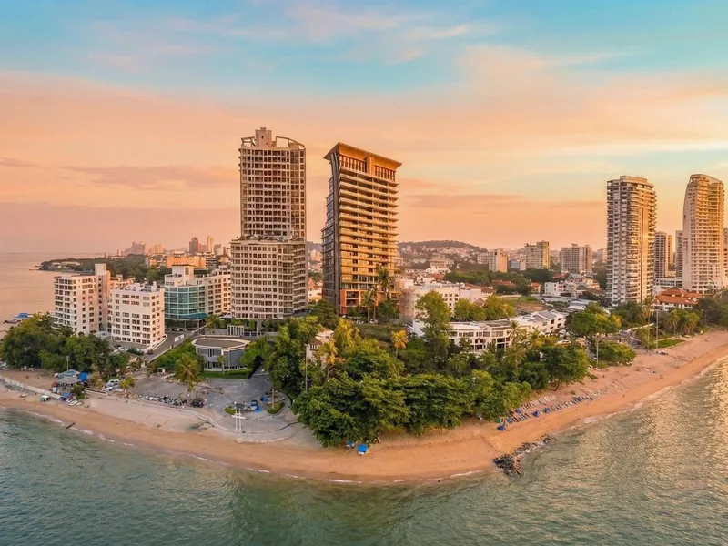 Sea Sky by Sands beachfront towers at sunset, Pratumnak, Pattaya