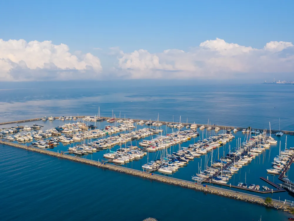 Ocean Marina at Na Jomtien, Pattaya, from the air