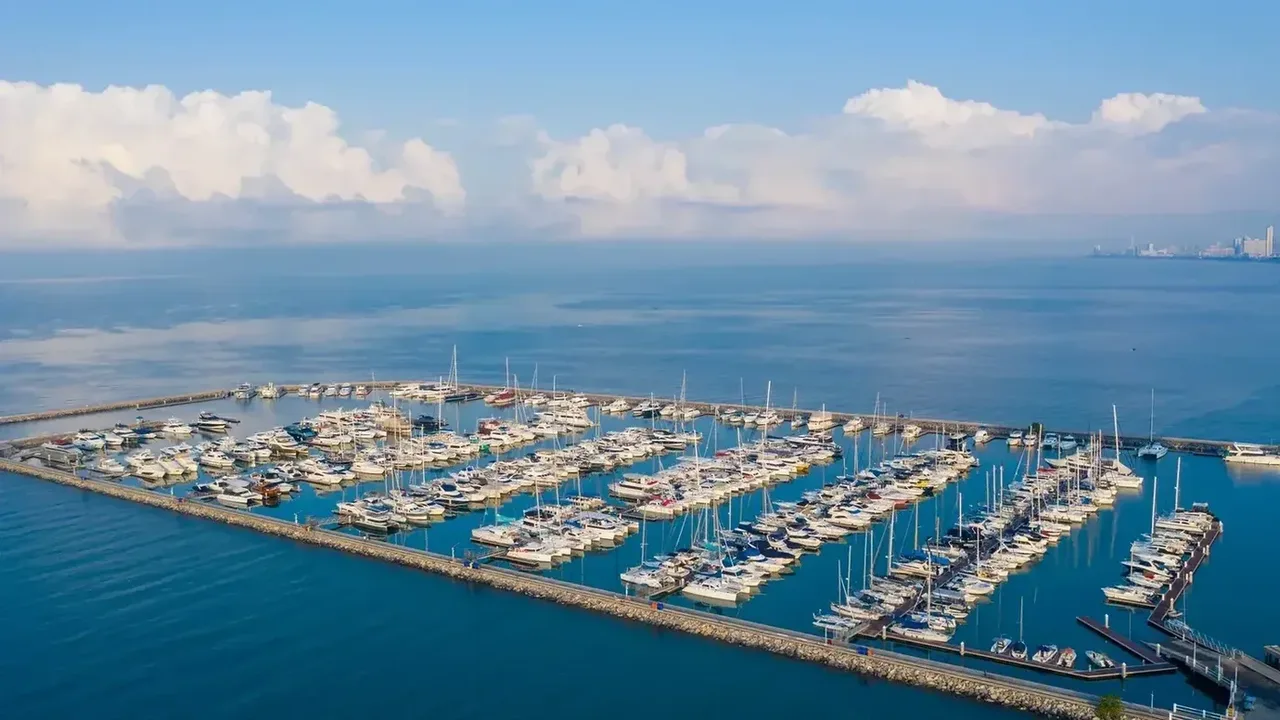 Ocean Marina at Na Jomtien, Pattaya, from the air