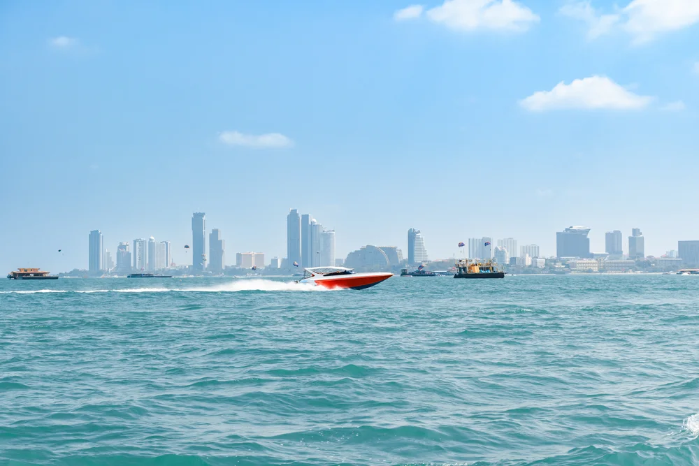 Pattaya City skyline along the bay