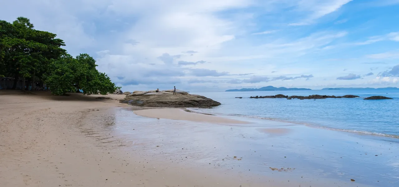Wongamat headland and beachfront at sunset, North Pattaya