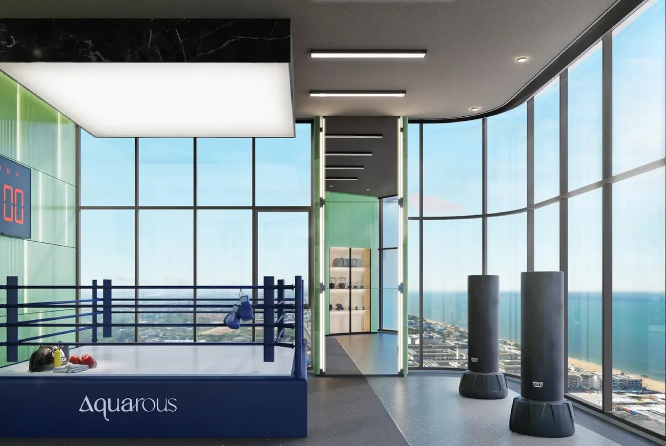 Sky fitness and boxing studio with sea views at Aquarous