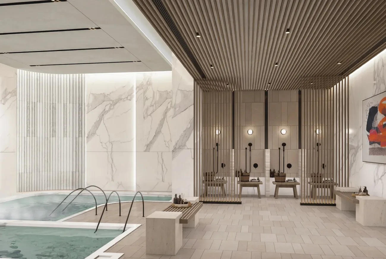 Onsen and wellness pool at Aquarous