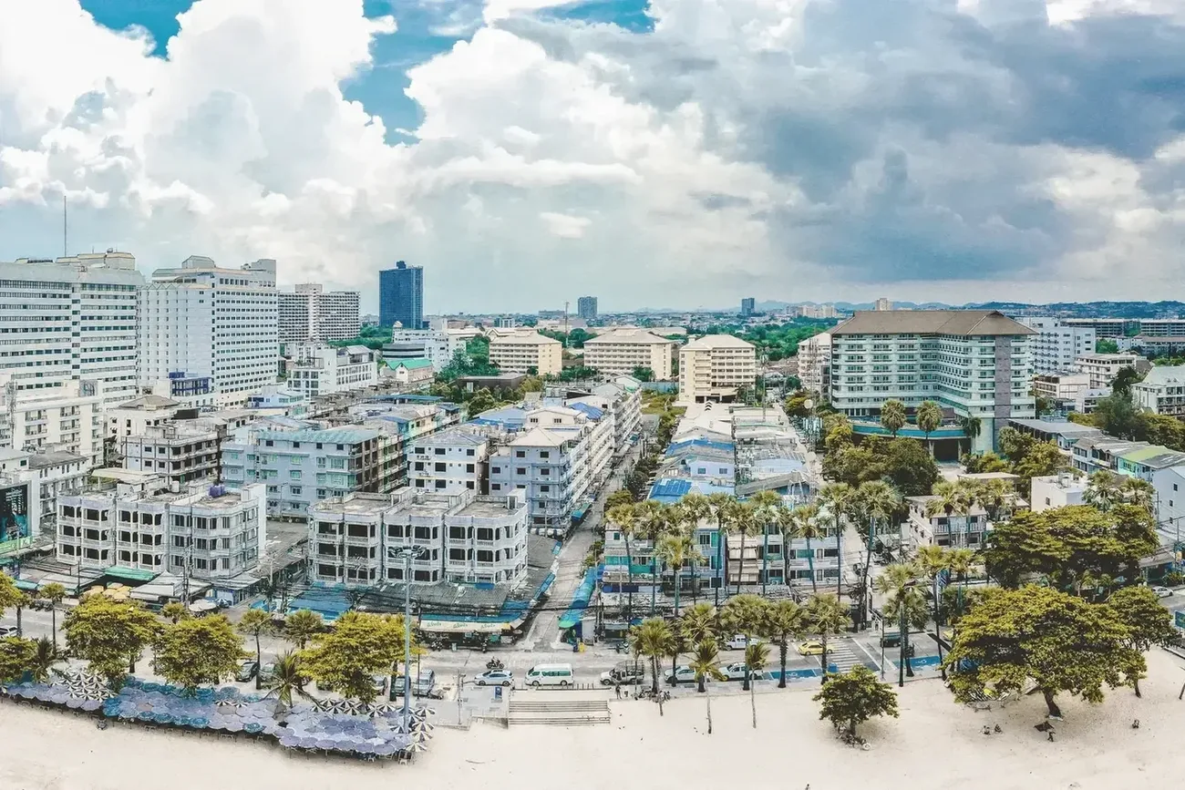 Jomtien coastline aerial, Pattaya