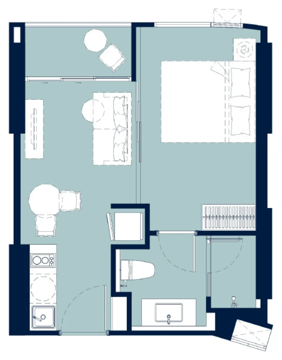 Aquarous 1 bedroom Superior 35 sqm floor plan