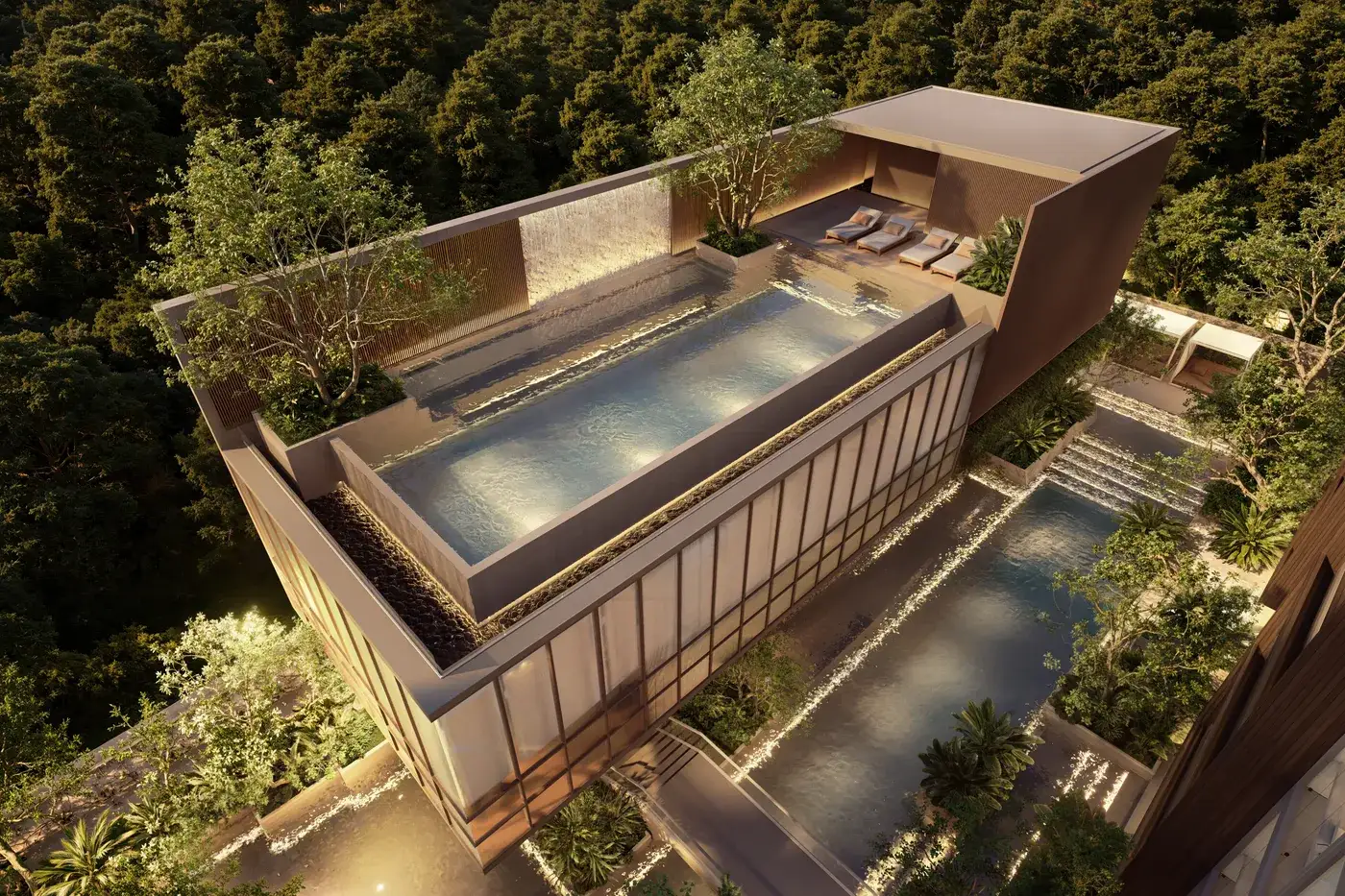 Rooftop Pavilion and pool