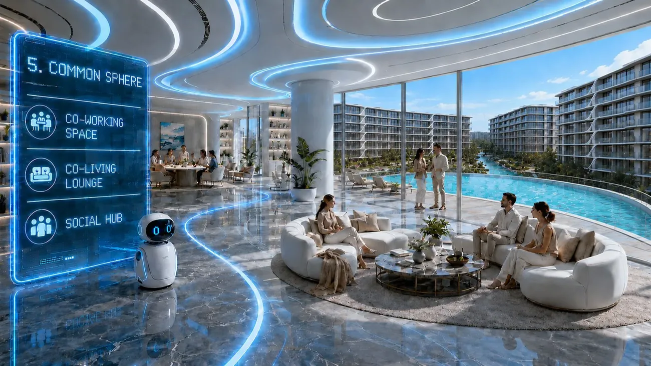 Common Sphere co-working and co-living lounge, Embassy World