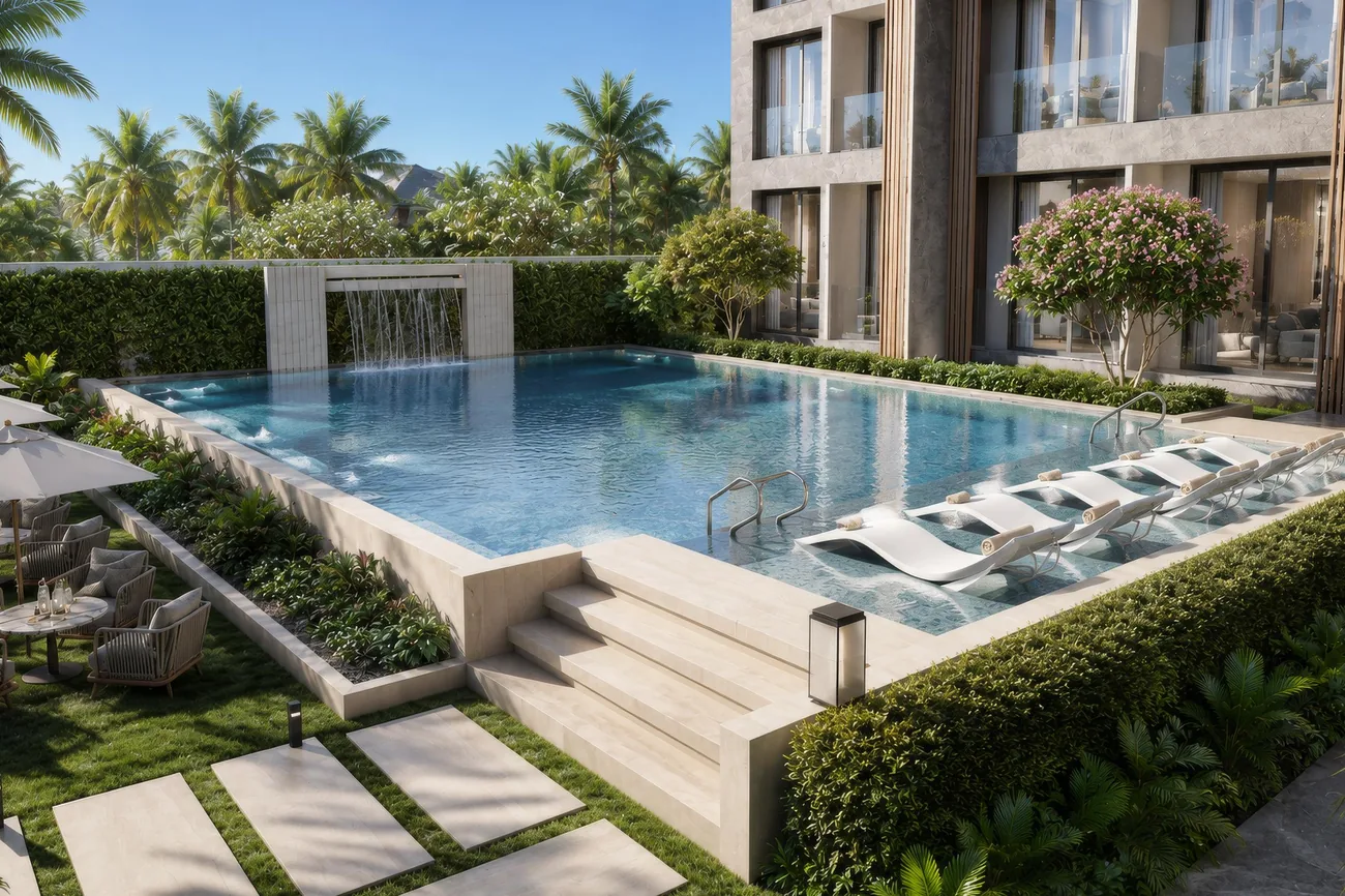 Swimming pool and sun deck
