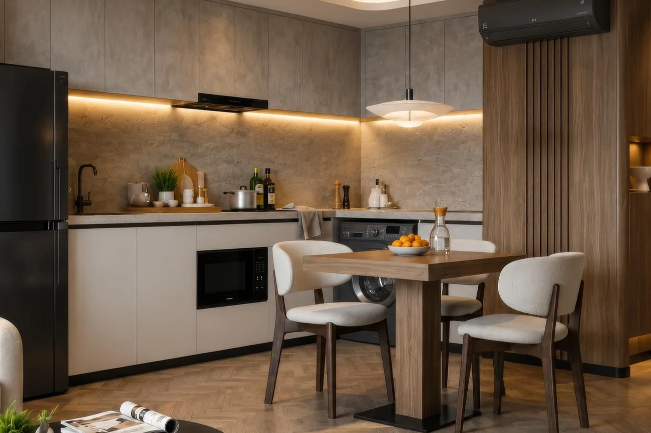 Kitchen and dining area