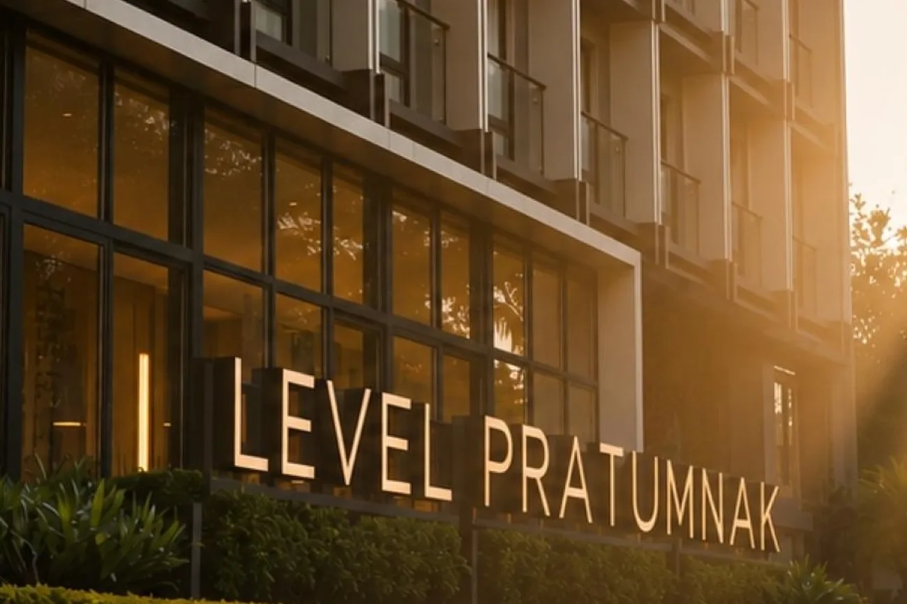 Level Pratumnak entrance at golden hour