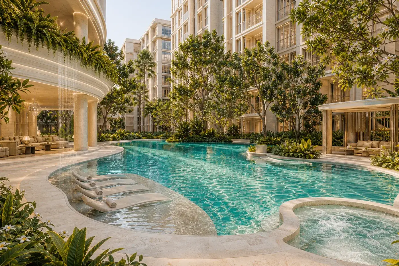 Resort-style pool at Love It