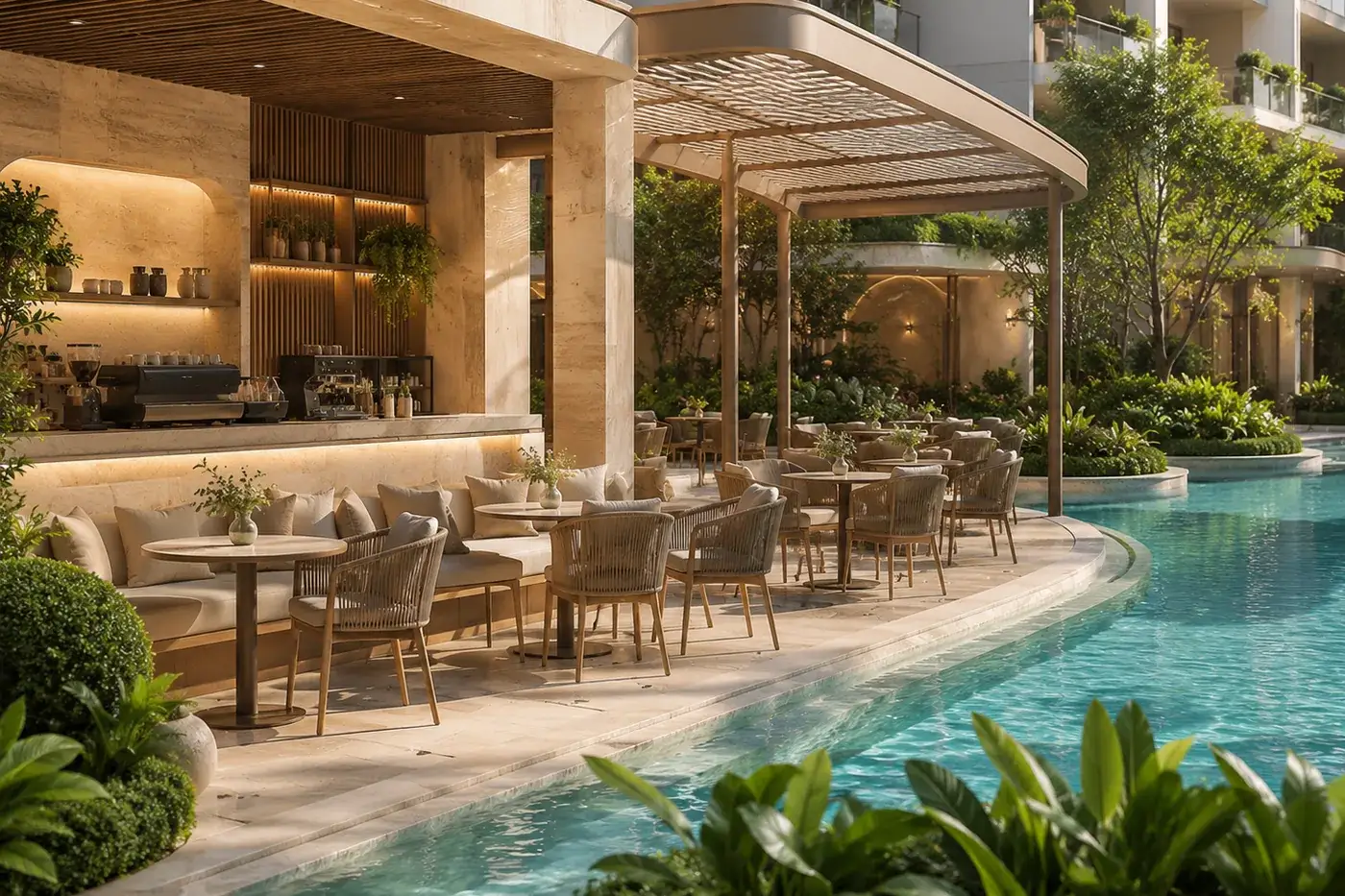 Coffee shop and garden