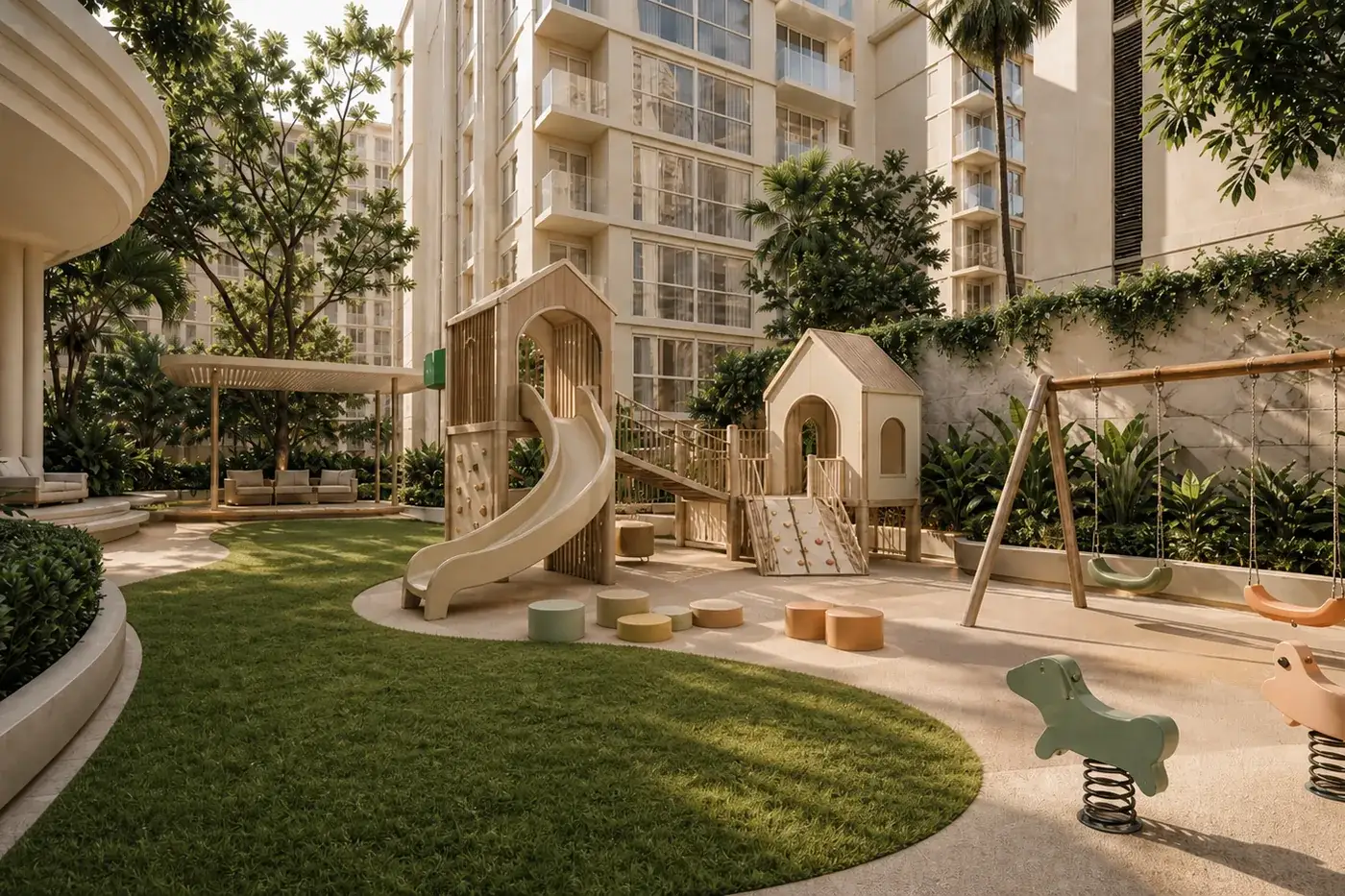 Children's playground and gardens