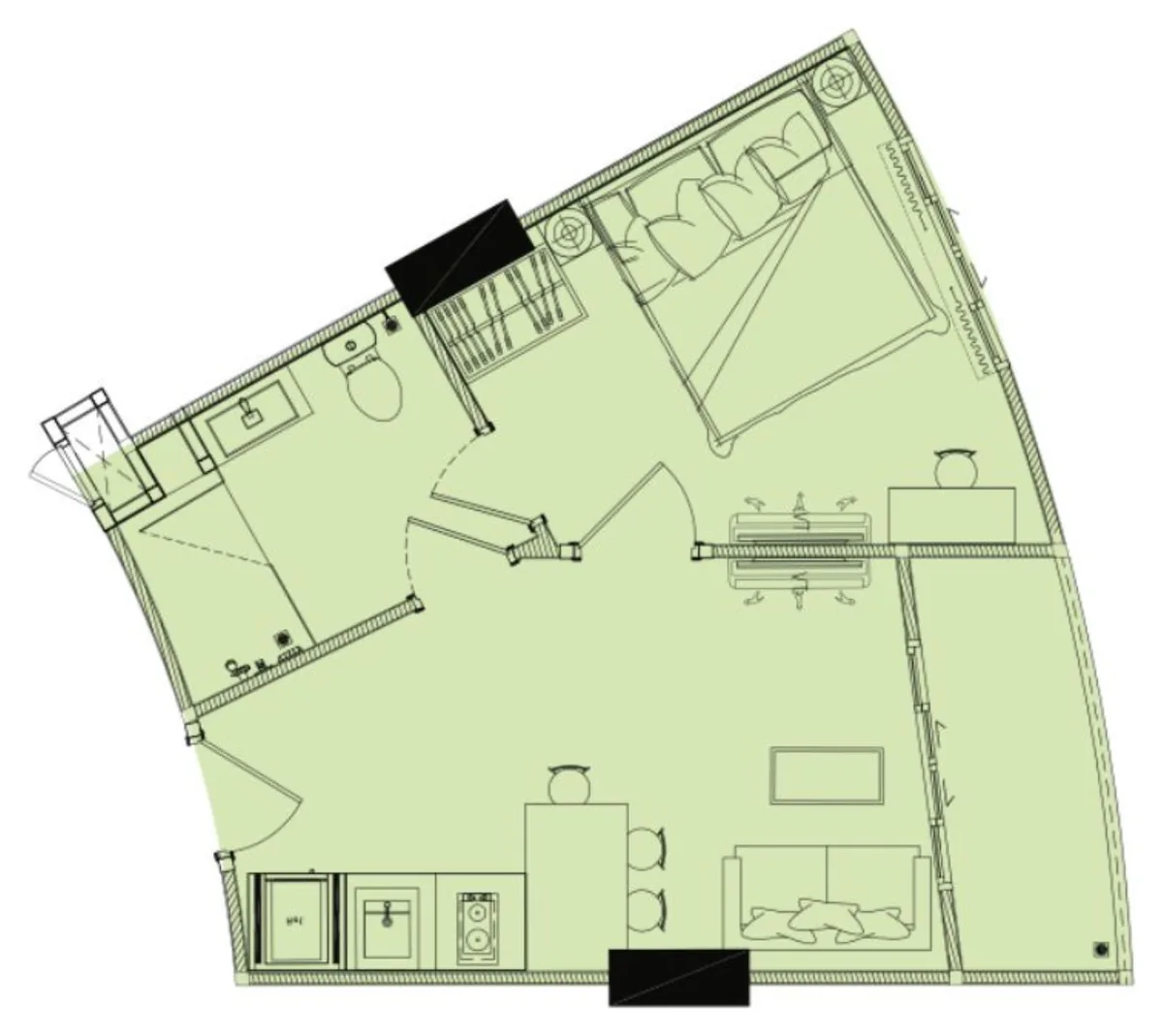 1 bedroom 41 sqm floor plan