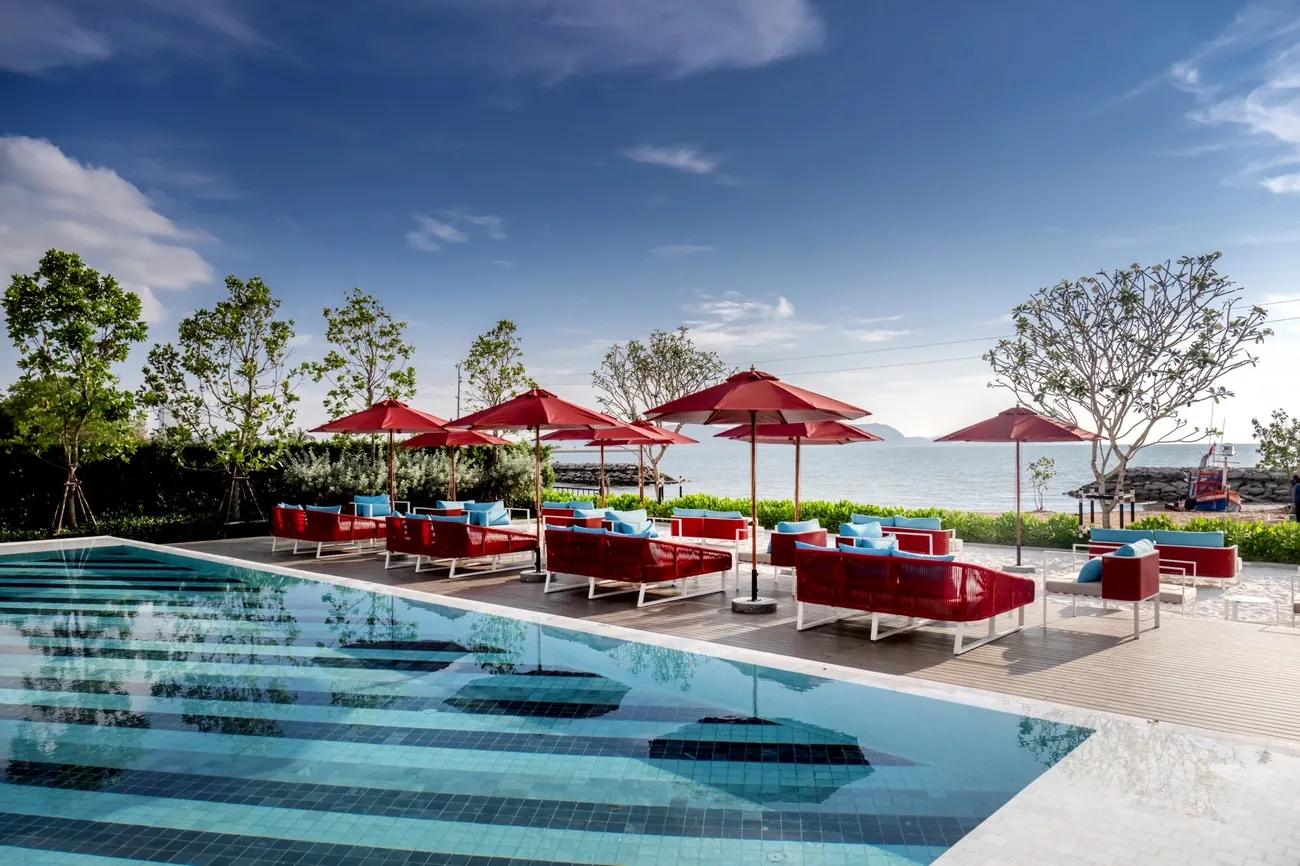 Beachfront swimming pool