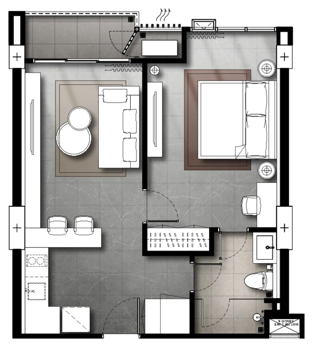 The Panora Estuaria 1 bedroom 53 sqm floor plan