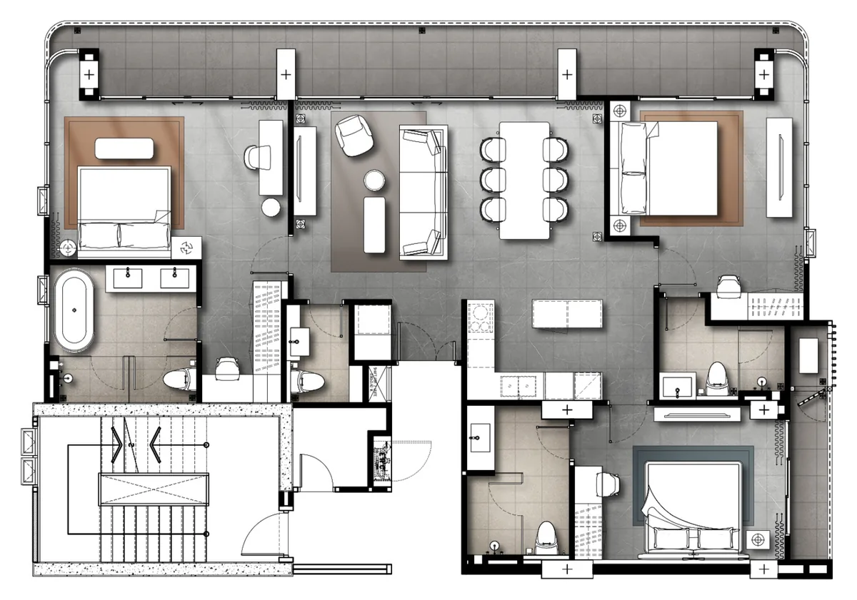 The Panora Estuaria 3 bedroom 154 sqm floor plan