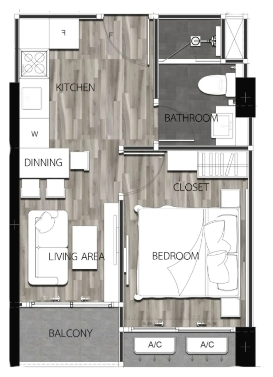 Pristine Park 3 1 bedroom 29 sqm floor plan