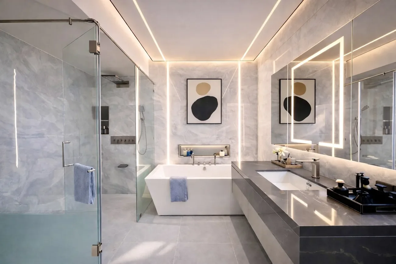 Furnished show suite bathroom, Sea Sky by Sands