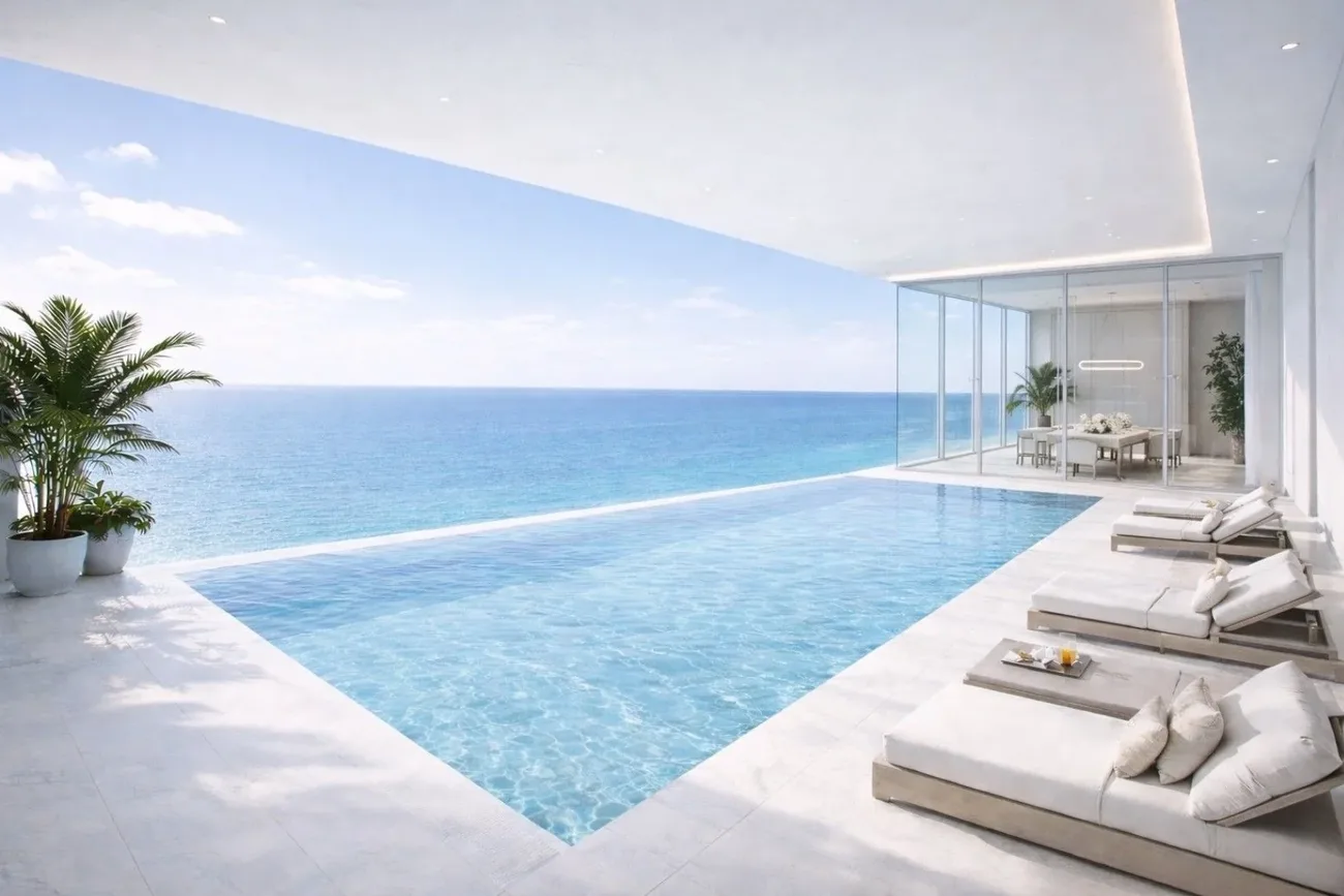 Penthouse infinity pool terrace overlooking the sea, Sea Sky by Sands