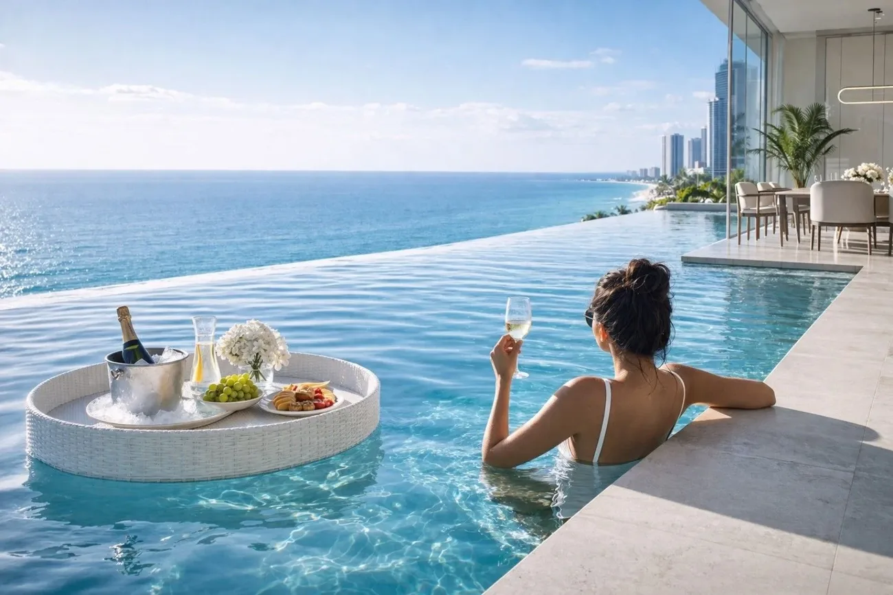Penthouse pool lounge with sea view, Sea Sky by Sands