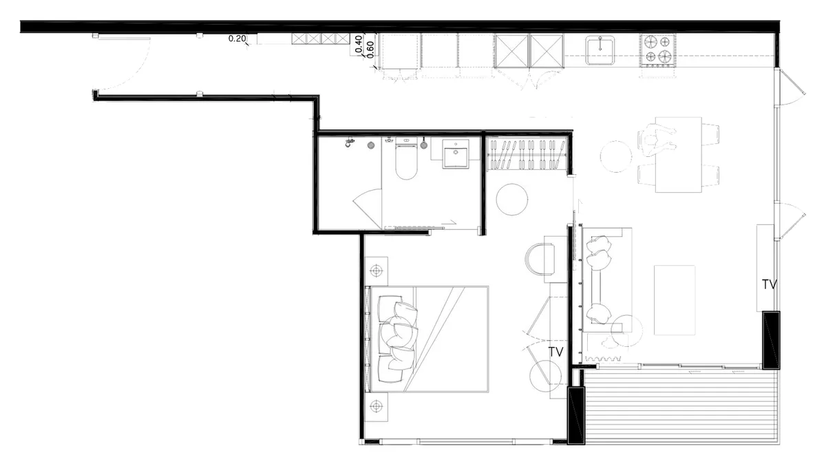 Sea Sky by Sands 1 bedroom 58.57 sqm floor plan
