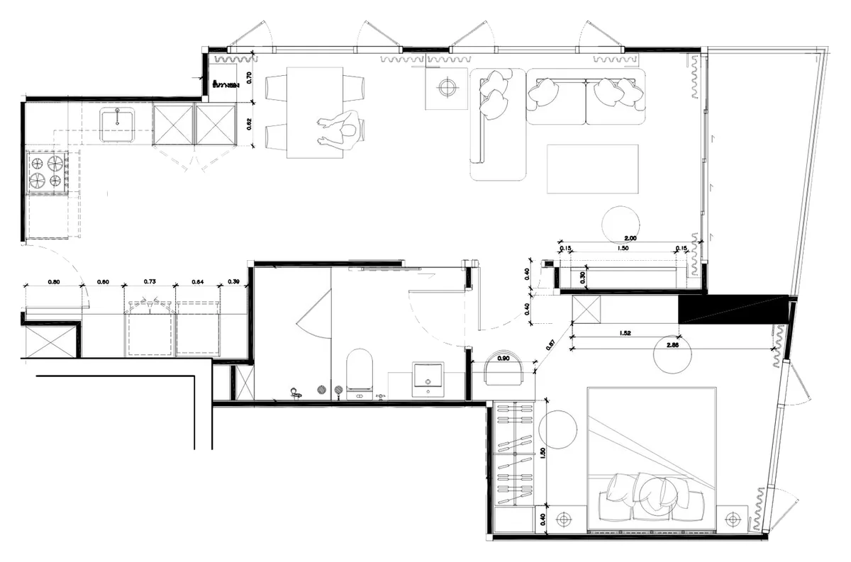 Sea Sky by Sands 1 bedroom 63.3 sqm floor plan