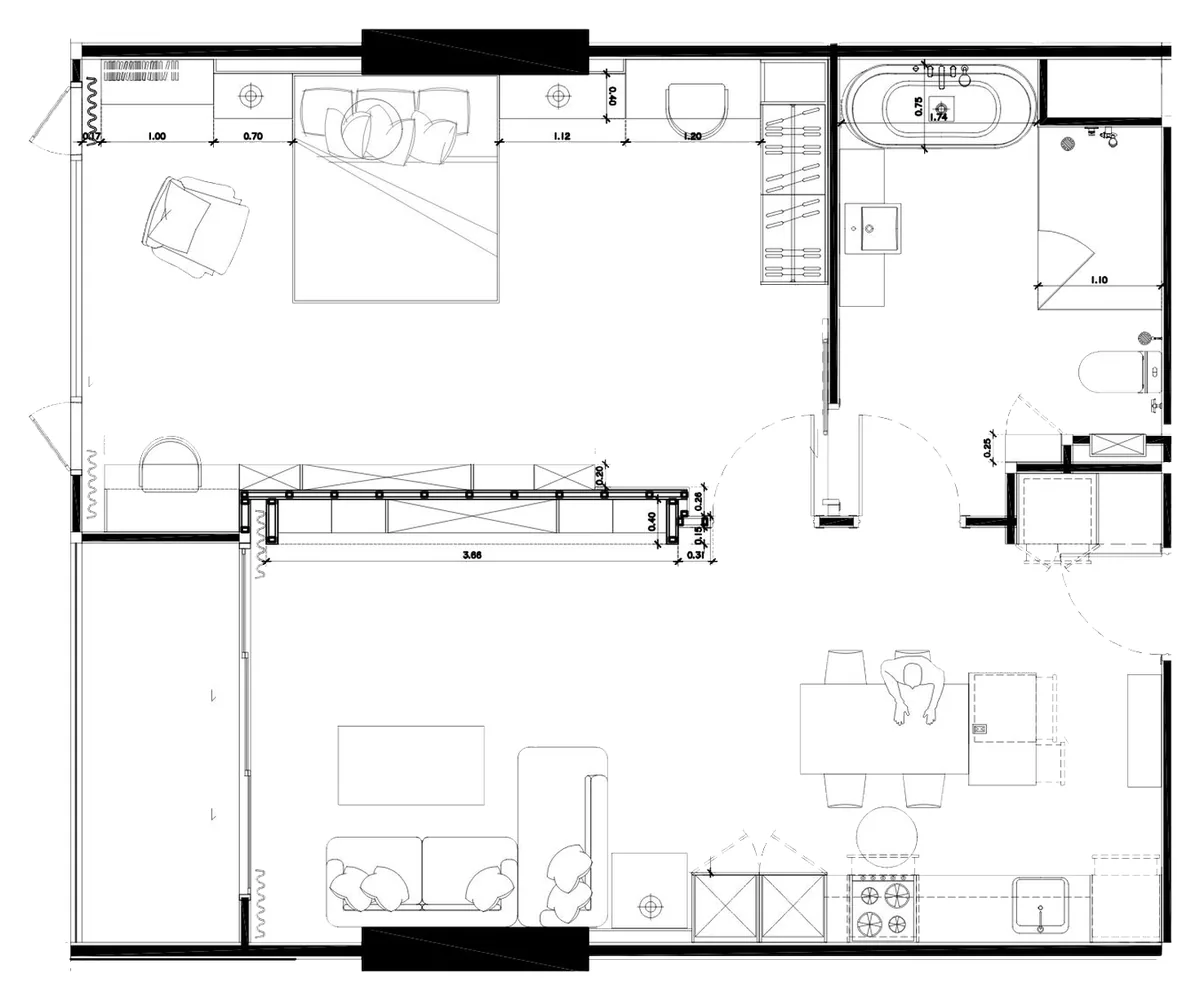 Sea Sky by Sands 1 bedroom 77.2 sqm floor plan