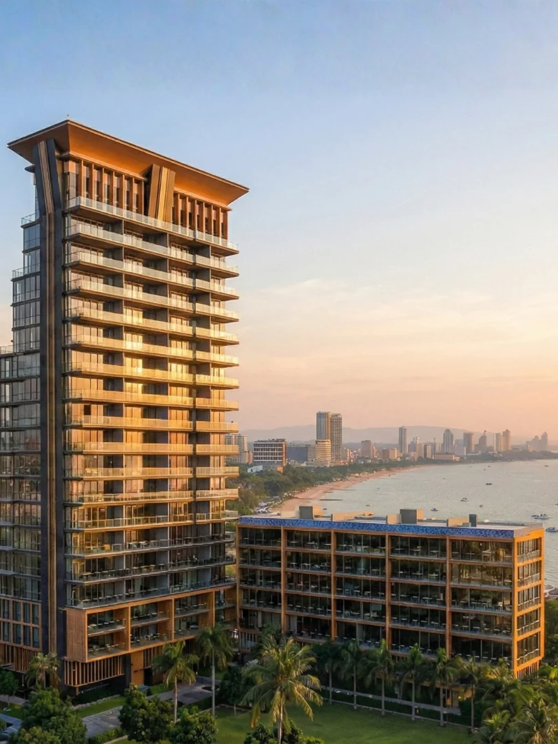 Sea Sky by Sands beachfront towers at sunset, Pratumnak, Pattaya