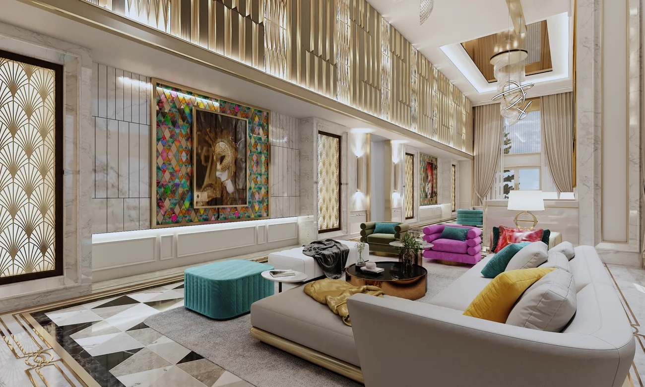 Decadent lobby and reception hall
