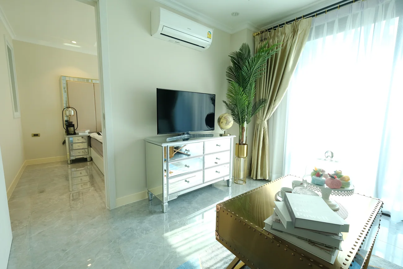 Fully furnished one-bedroom interior