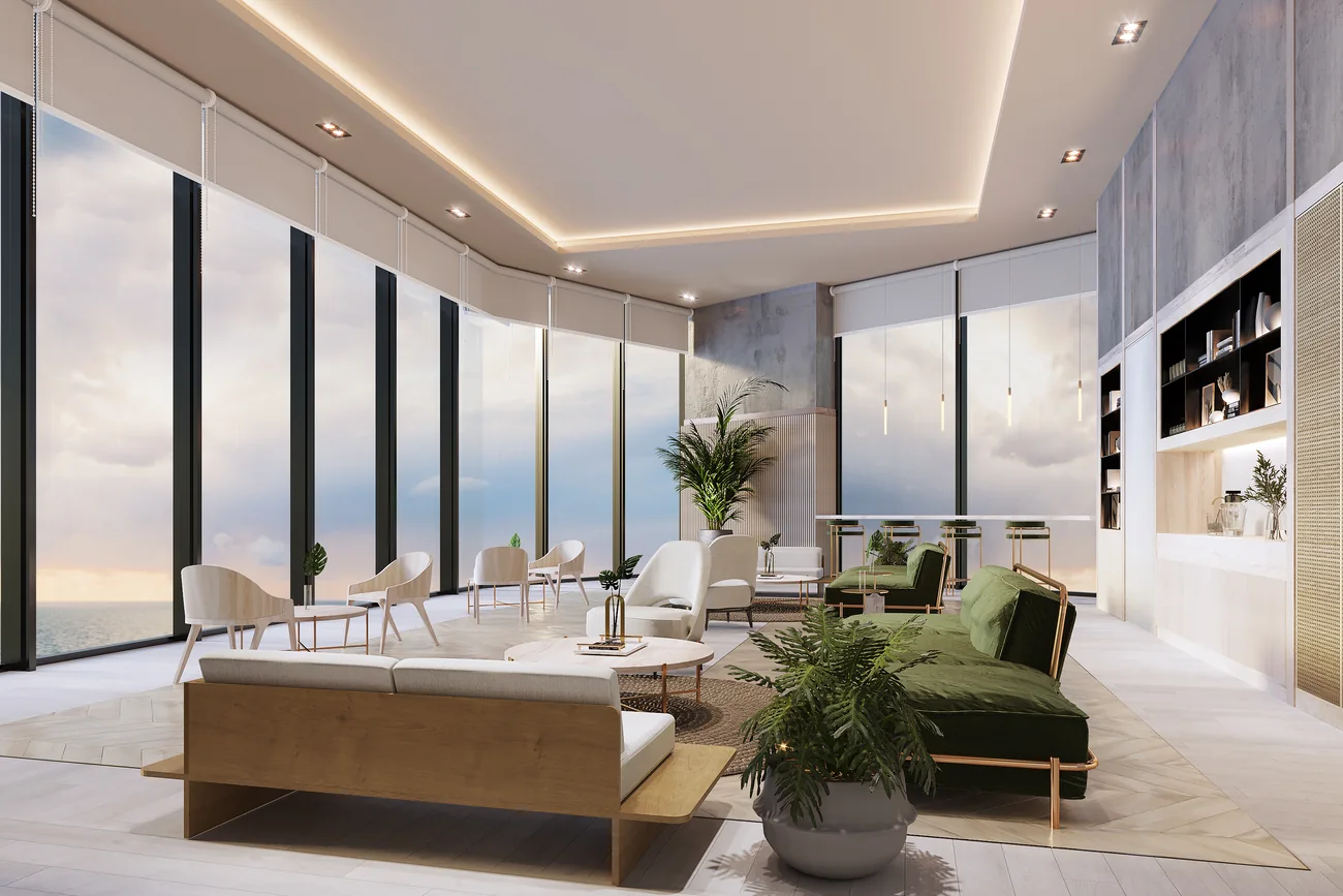 Sky lounge with sea views