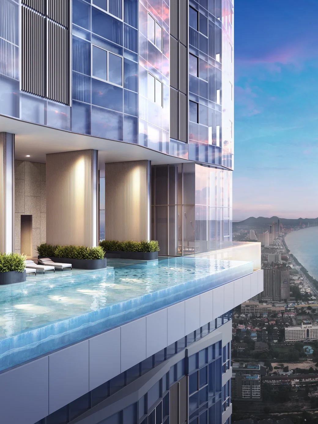 The 49th-floor infinity pool at Skypark Lucean, Jomtien