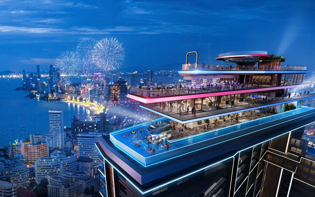 Aqua Sky rooftop entertainment area at Grand Solaire Noble