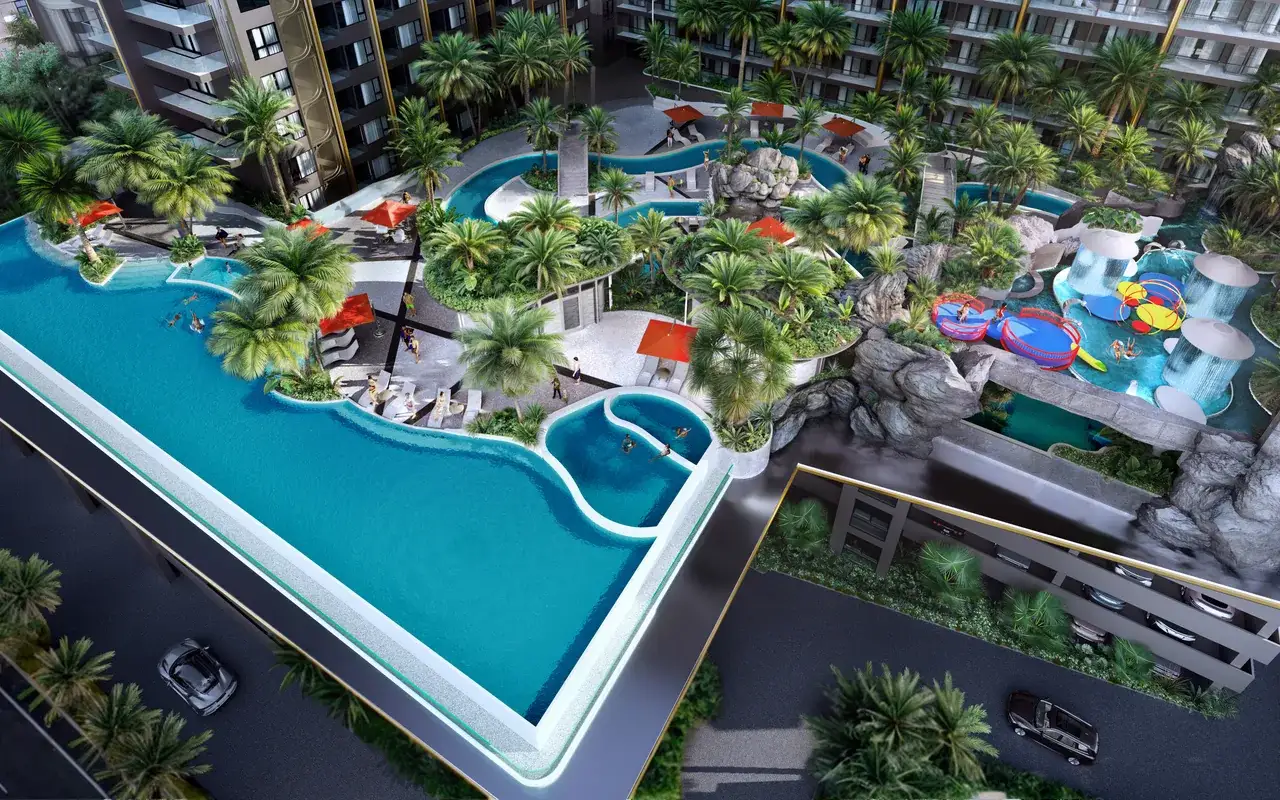 Garden pool deck
