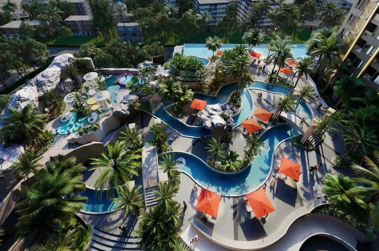 Grand Solaire Noble garden and pool deck