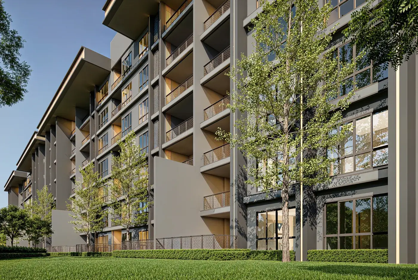 Zensiri Residences facade and balconies